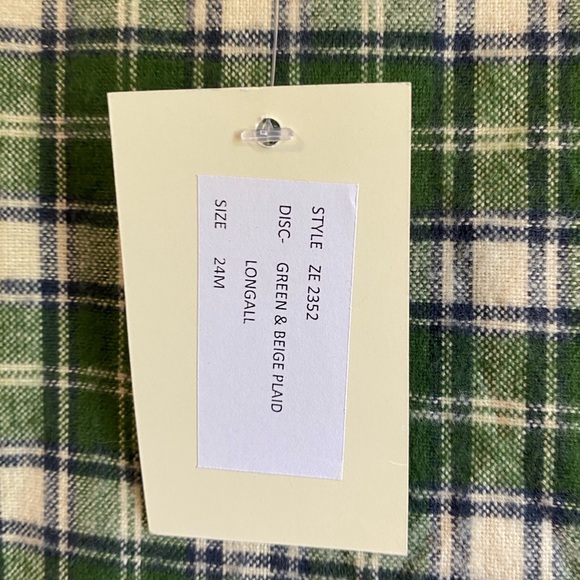 Sweetdil Green plaid romper longalls overalls 24m NWT - Picture 5 of 9